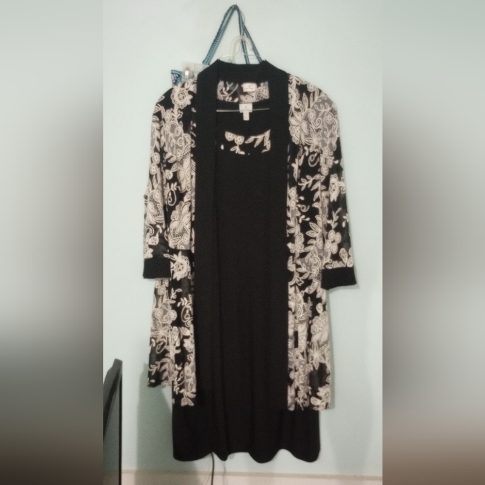 dressbarn Black and White Midi Dress